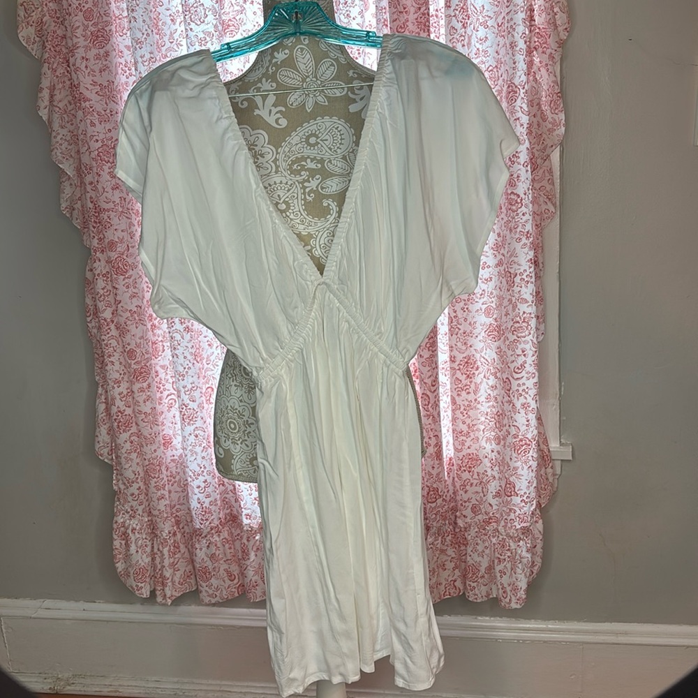 Asos Womens V-Neck V-Back Mini Dress White Size 4 NWOT